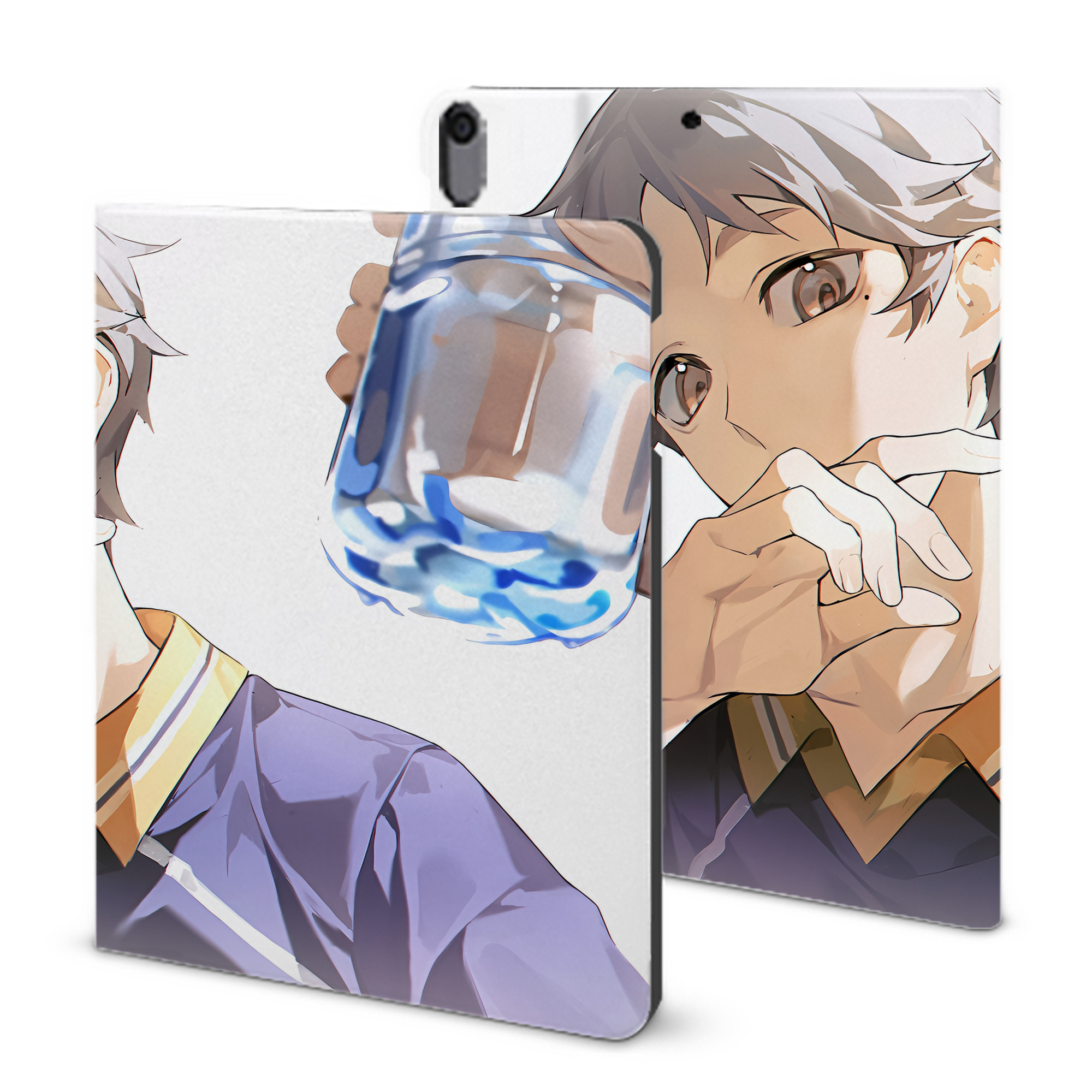 （画像用） ハイキュー!! Haikyu!! IPad ケース ブック型 PUレザー TPU 耐衝撃 軽量 薄型 ペン収納なし 全面保護 IPad 各モデル対応